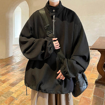 AIDASE  -  Trend Men Sweatshirt  Metal Zipper Decoration Long Sleeve Stand Collar Solid Color Male Jacket Coats 2025 New Tide 21E6616 aidase-shop